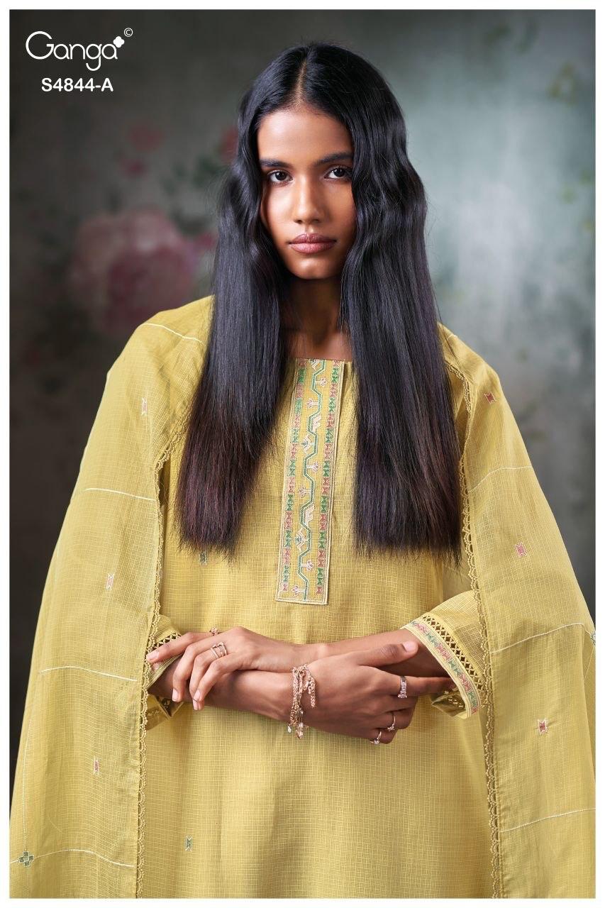 Caaska S4844 Ganga Bemberg Pant Style Suits Wholesale Rate