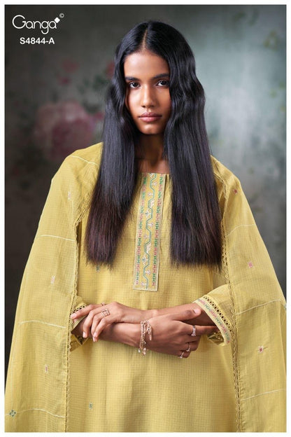 Caaska S4844 Ganga Bemberg Pant Style Suits Wholesale Rate