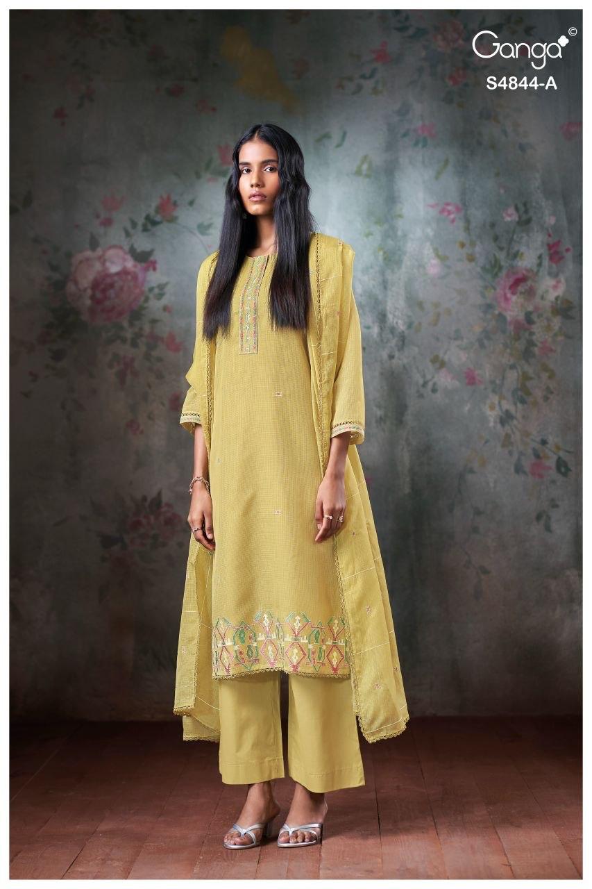 Caaska S4844 Ganga Bemberg Pant Style Suits Wholesale Rate