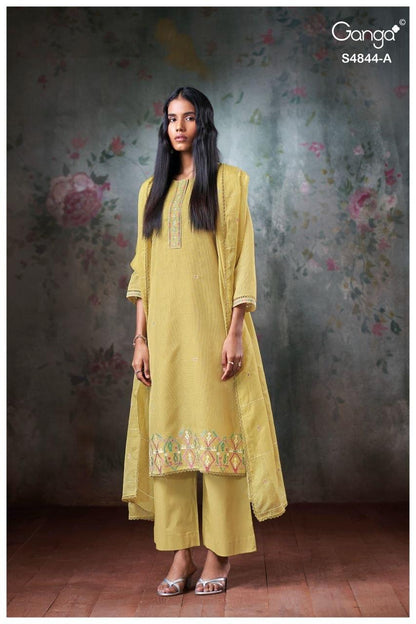 Caaska S4844 Ganga Bemberg Pant Style Suits Wholesale Rate