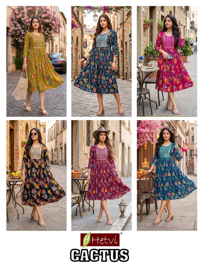 Cactus Hetvi Anarkali Kurtis Manufacturer Gujarat
