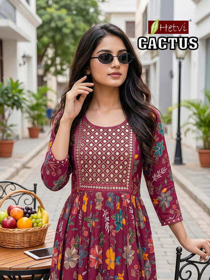 Cactus Hetvi Anarkali Kurtis Manufacturer Gujarat
