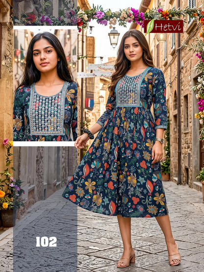 Cactus Hetvi Anarkali Kurtis Manufacturer Gujarat