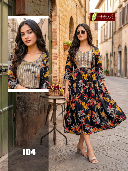 Cactus Hetvi Anarkali Kurtis Manufacturer Gujarat