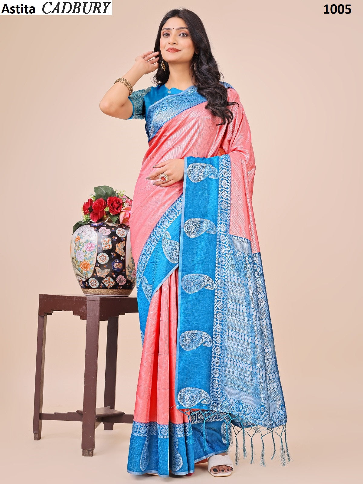 Cadbury 1001-1008 Astita Lichi Silk Sarees Supplier