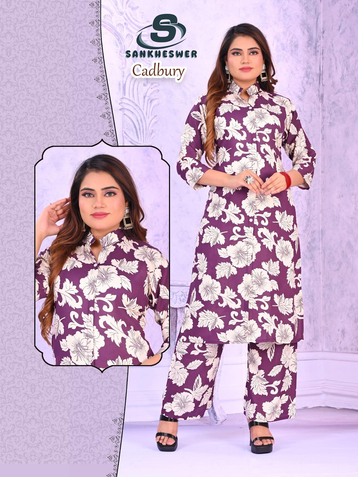 Cadbury Sankheswer Reyon Kurti Plazzo Set Supplier Gujarat