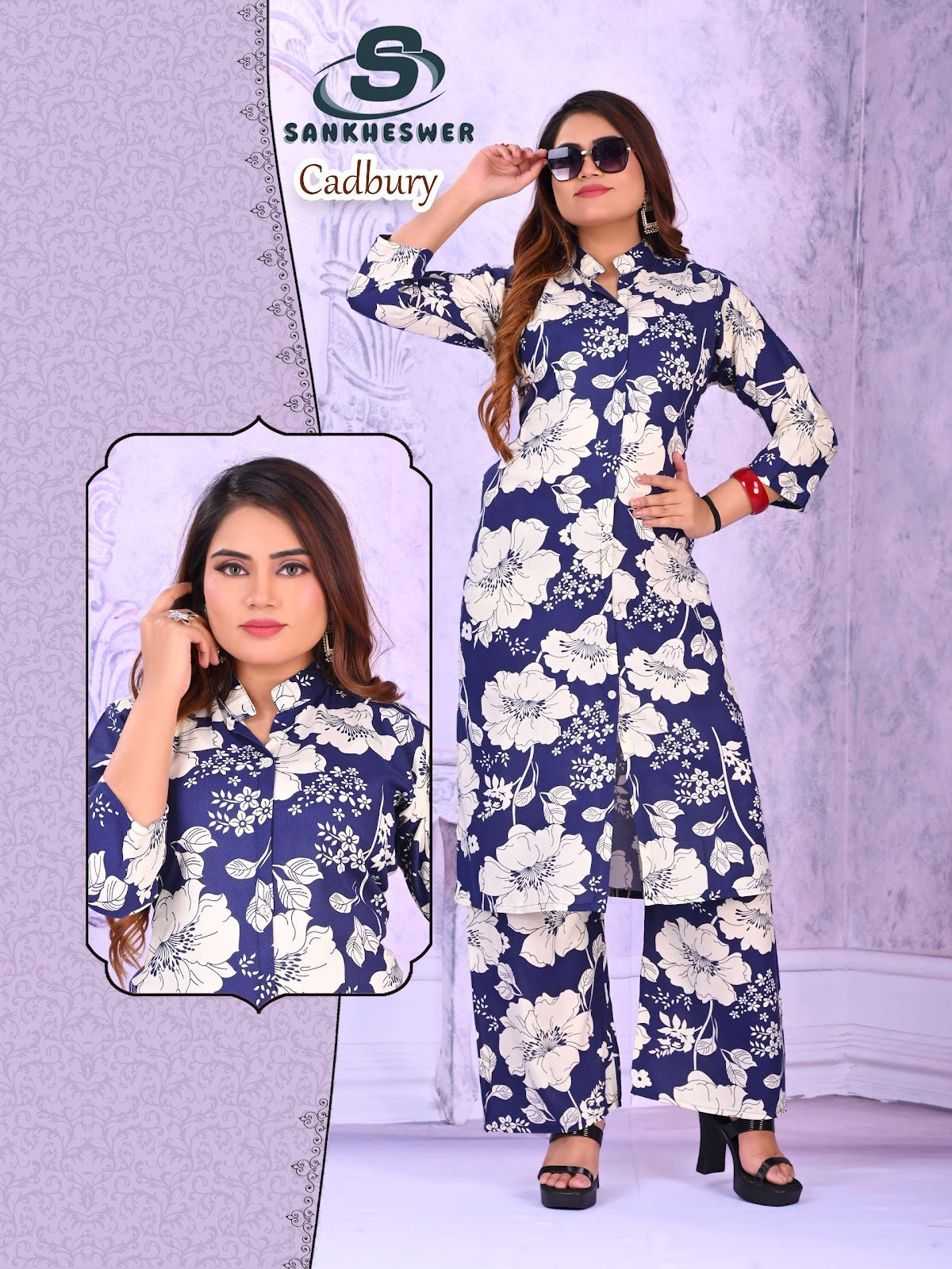 Cadbury Sankheswer Reyon Kurti Plazzo Set Supplier Gujarat