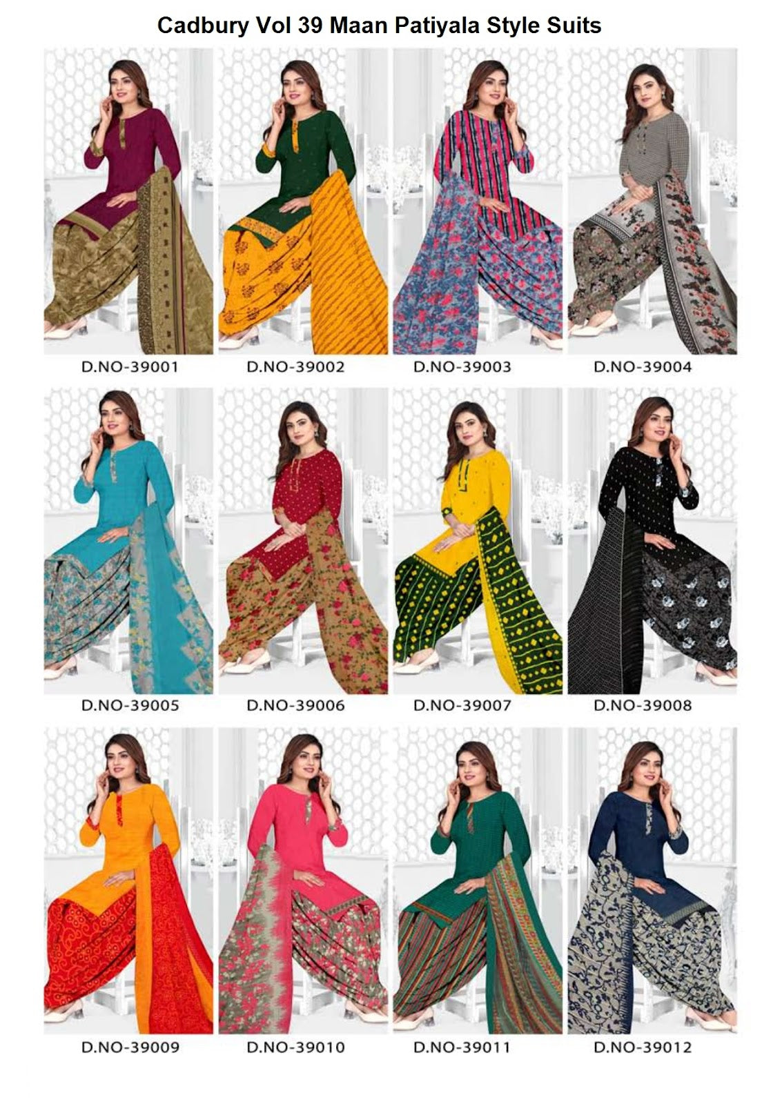 Cadbury Vol 39 Maan Synthetic Patiyala Style Suits Wholesale Rate