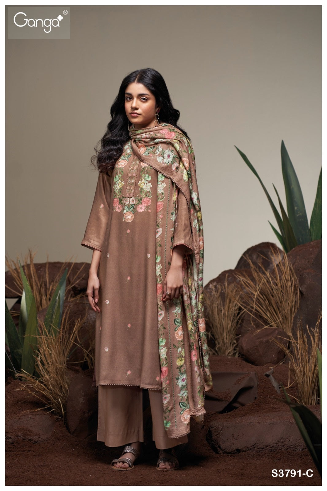 Caelia 3791 Ganga Premium Wool Pashmina Suits Exporter India