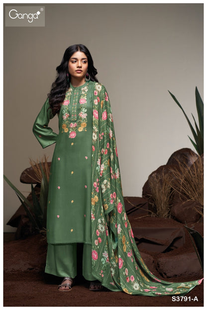 Caelia 3791 Ganga Premium Wool Pashmina Suits Exporter India