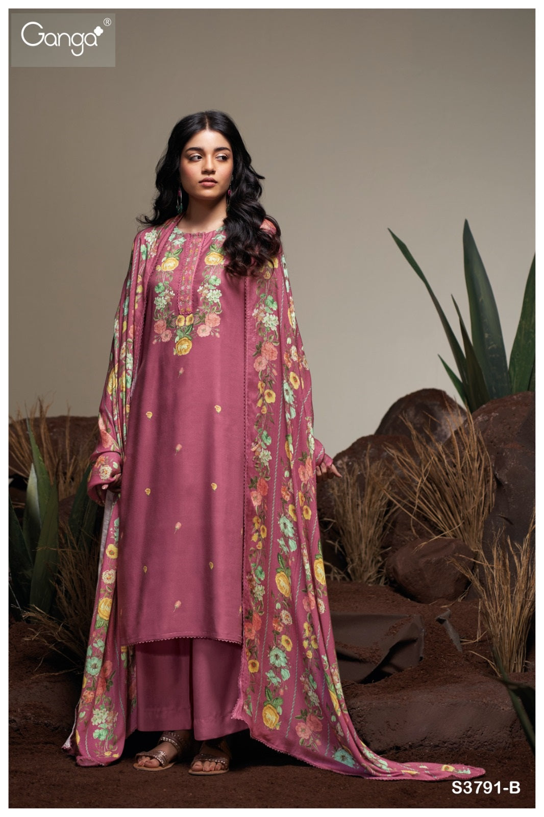 Caelia 3791 Ganga Premium Wool Pashmina Suits Exporter India