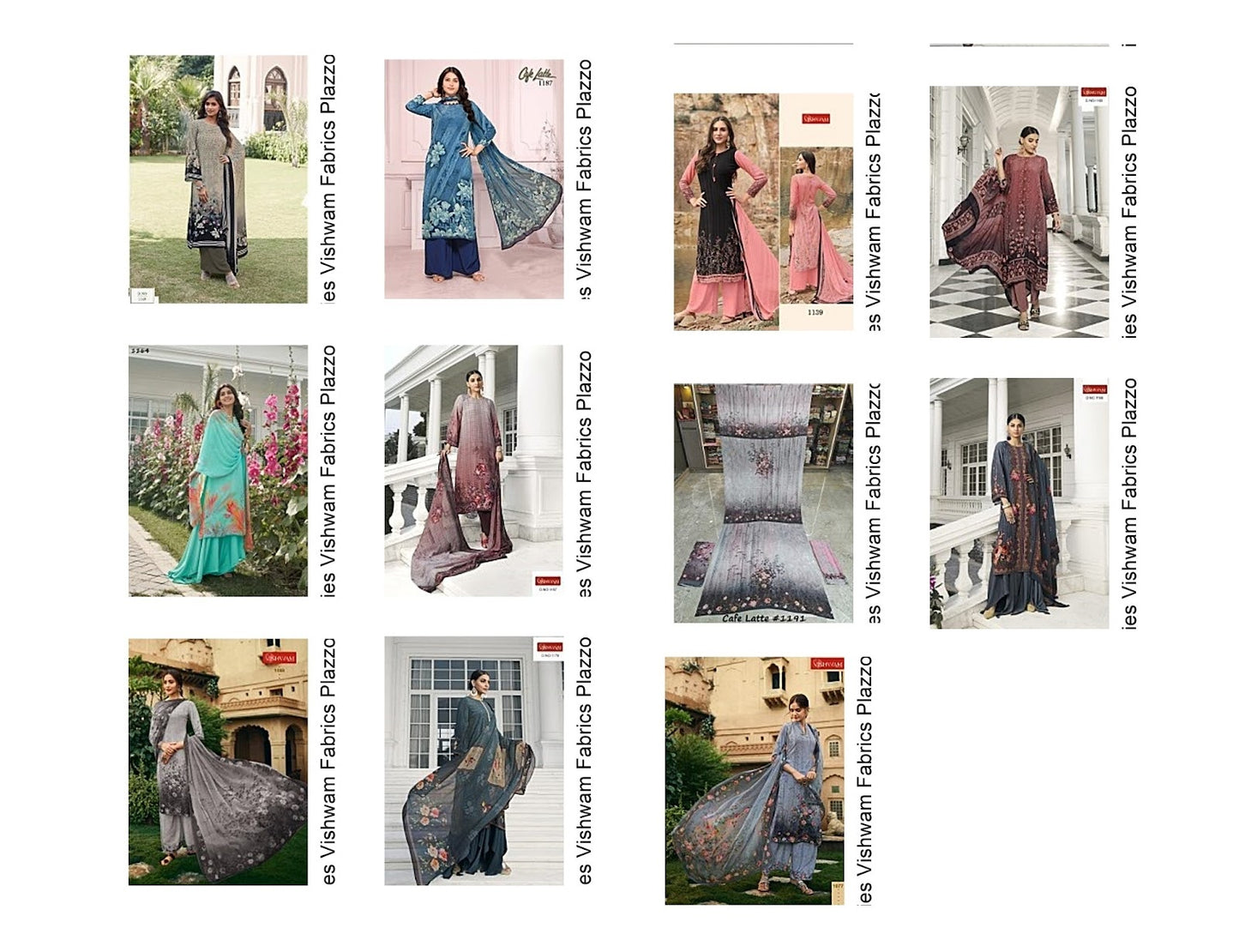 Cafe Latte Series Vishwam Fabrics Crape Plazzo Style Suits Exporter India