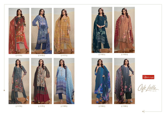 Cafe Latte Vol 18 Vishwam Fabrics Crape Pant Style Suits Manufacturer India