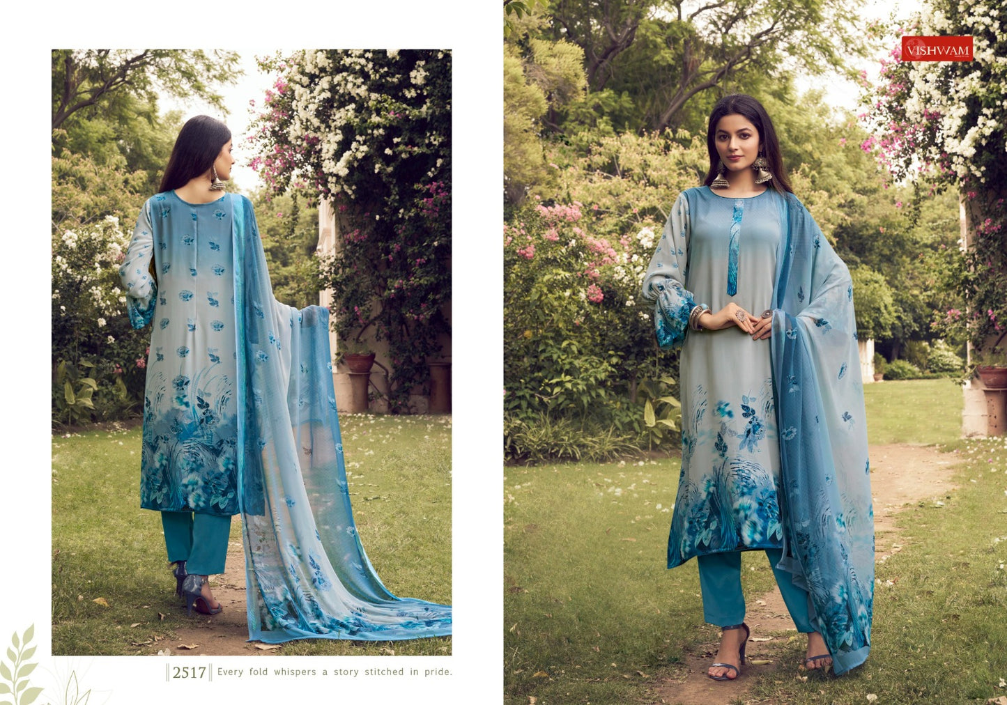 Cafe Latte Vol 21 Vishwam Fabrics Crape Pant Style Suits Supplier Gujarat