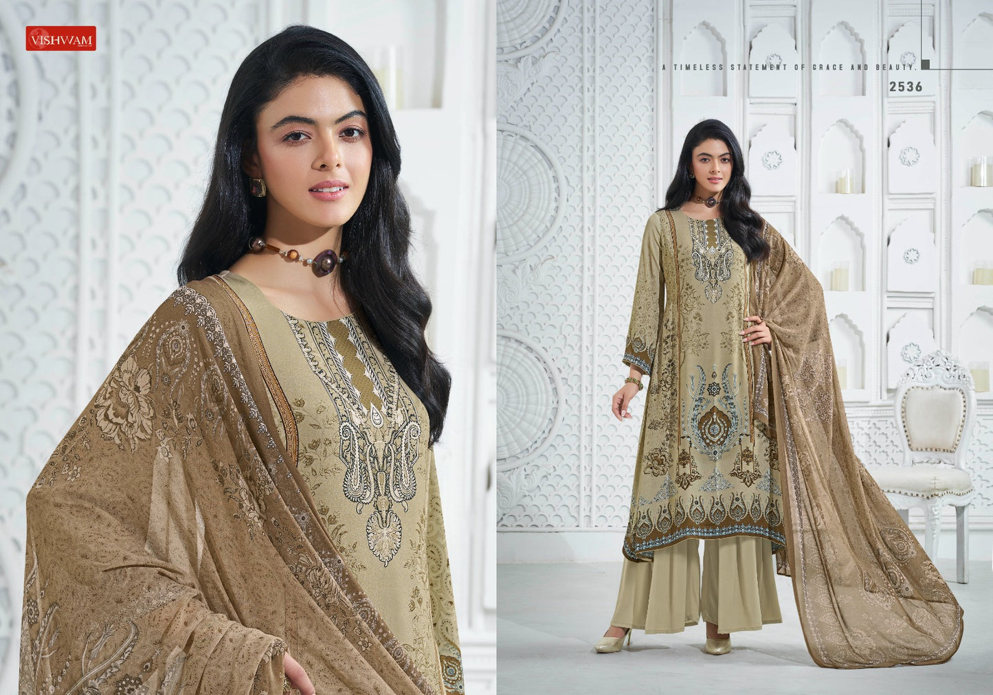 Cafe Latte Vol 24 Vishwam Fabrics Pant Style Suits Manufacturer Ahmedabad