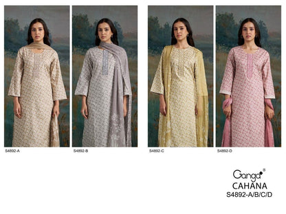 Cahana S4892 Ganga Cotton Pant Style Suits Wholesaler Ahmedabad