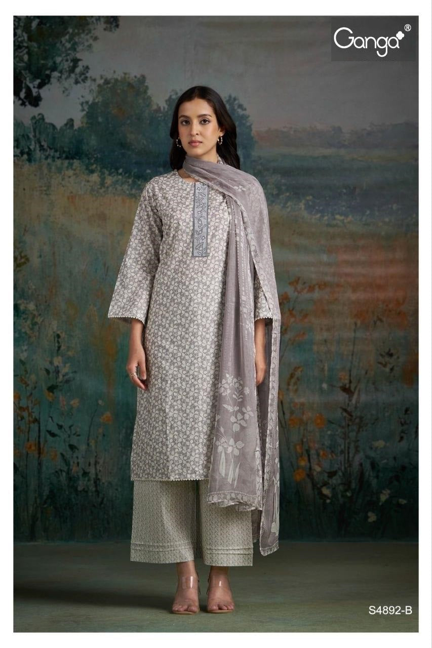 Cahana S4892 Ganga Cotton Pant Style Suits Wholesaler Ahmedabad
