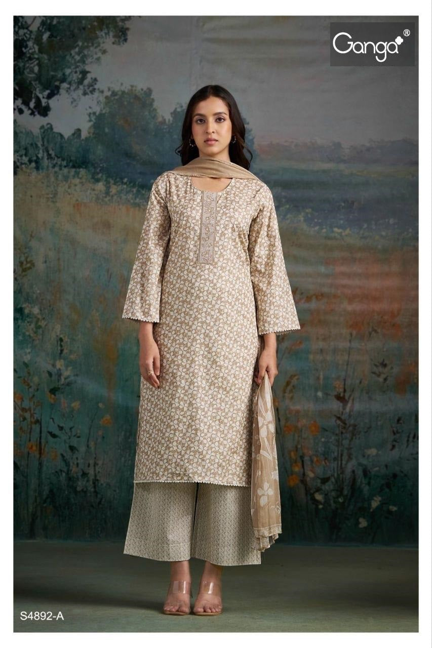 Cahana S4892 Ganga Cotton Pant Style Suits Wholesaler Ahmedabad