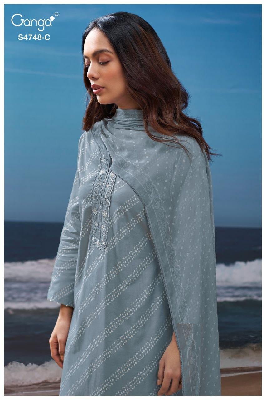 Cairael S4748 Ganga Cotton Pant Style Suits Supplier India