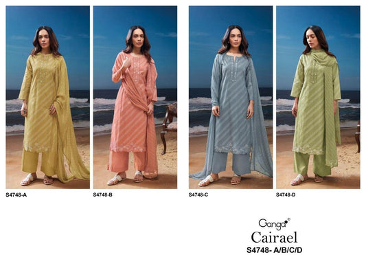 Cairael S4748 Ganga Cotton Pant Style Suits Supplier India
