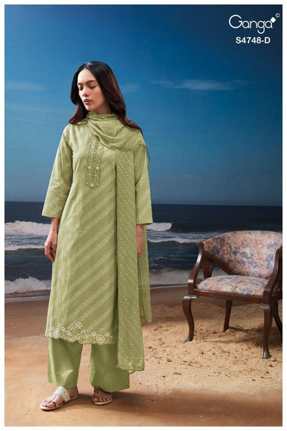 Cairael S4748 Ganga Cotton Pant Style Suits Supplier India