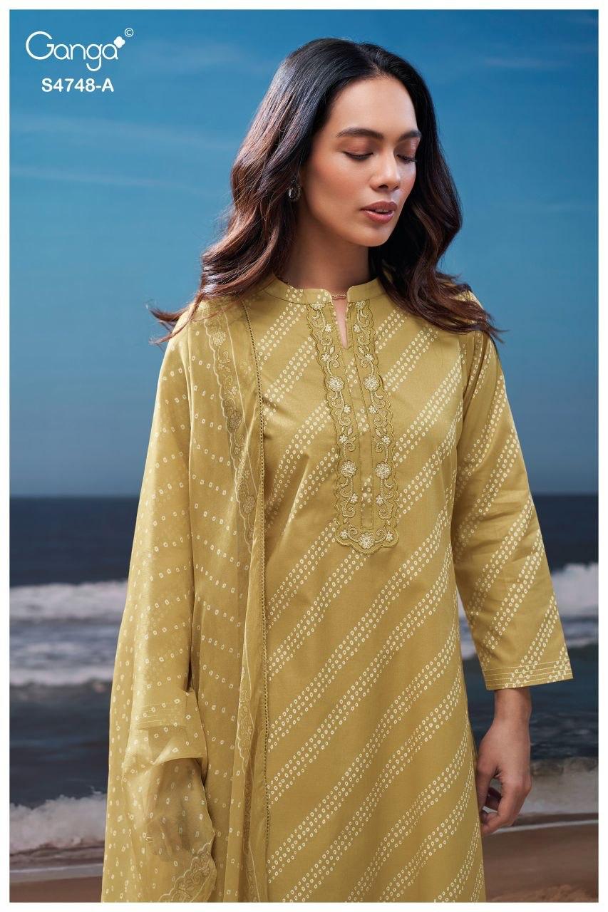 Cairael S4748 Ganga Cotton Pant Style Suits Supplier India