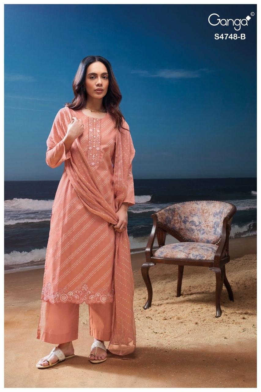 Cairael S4748 Ganga Cotton Pant Style Suits Supplier India