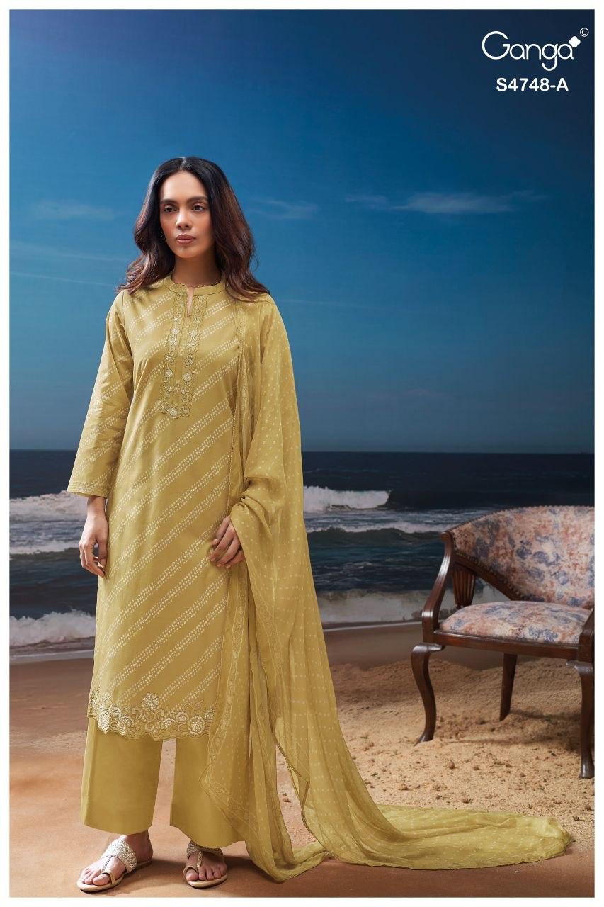 Cairael S4748 Ganga Cotton Pant Style Suits Supplier India