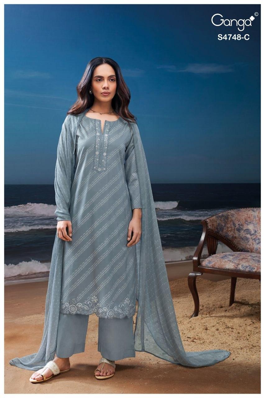Cairael S4748 Ganga Cotton Pant Style Suits Supplier India