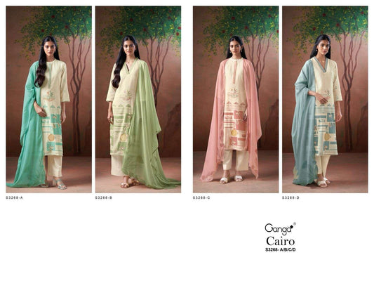 Cairo 3268 Ganga Cotton Linen Salwar Suits Manufacturer Gujarat
