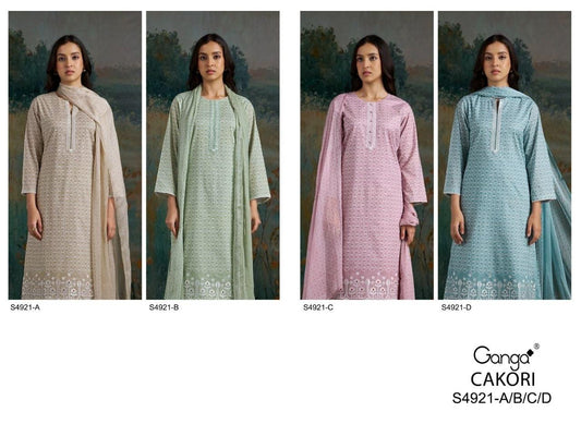 Cakori S4921 Ganga Cotton Lawn Plazzo Style Suits Exporter