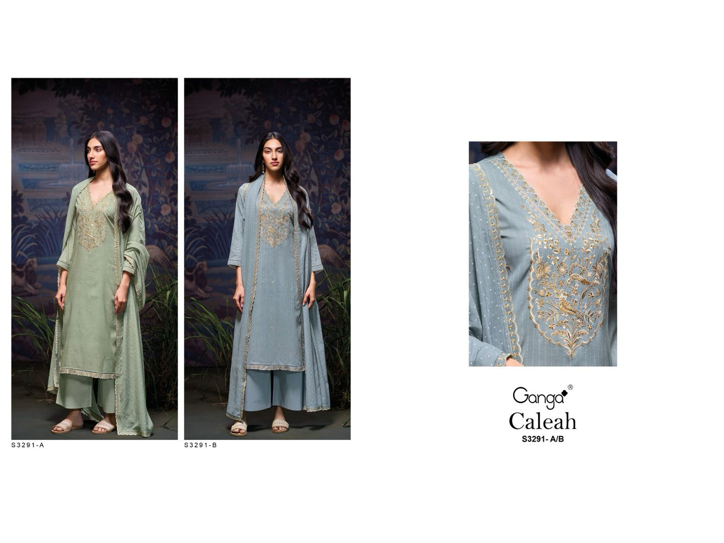 Caleah 3291 Ganga Mal Plazzo Style Suits Supplier Gujarat