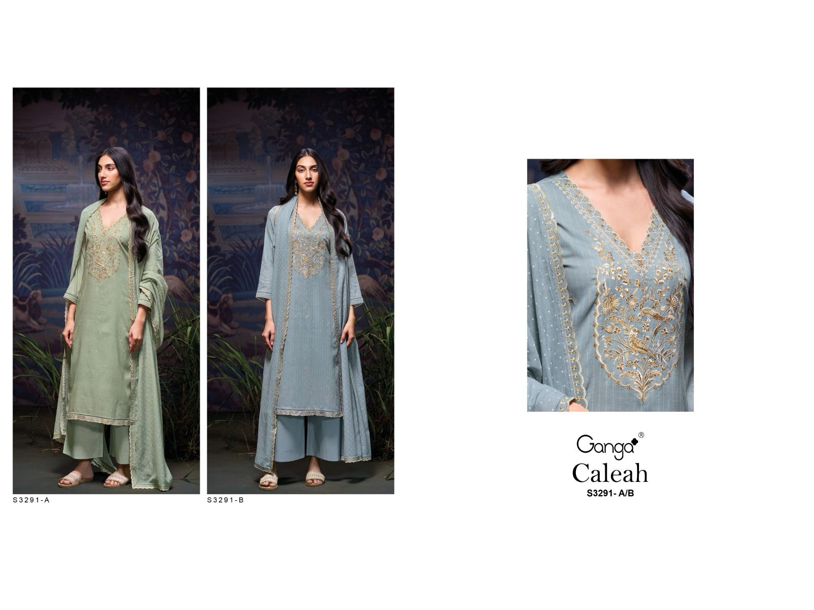 Caleah 3291 Ganga Mal Plazzo Style Suits Supplier Gujarat