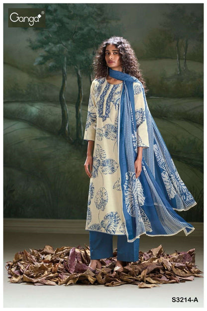 Caley 3214 Ganga Cotton Linen Pant Style Suits Wholesale Price