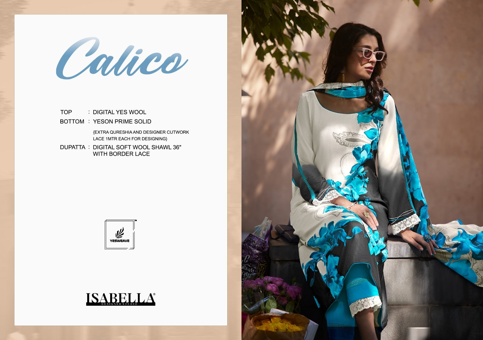 Calico Isabella Pashmina Suits Wholesale Price