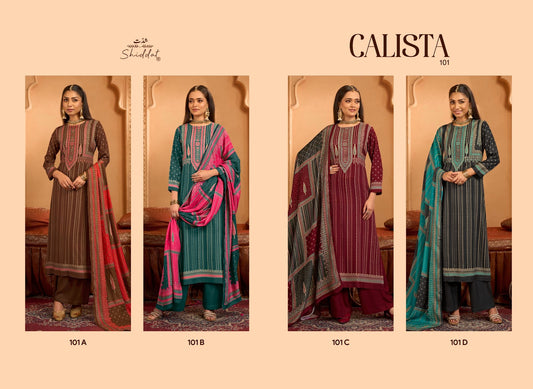 Calista 101 Shiddat Viscose Pashmina Suits Manufacturer India