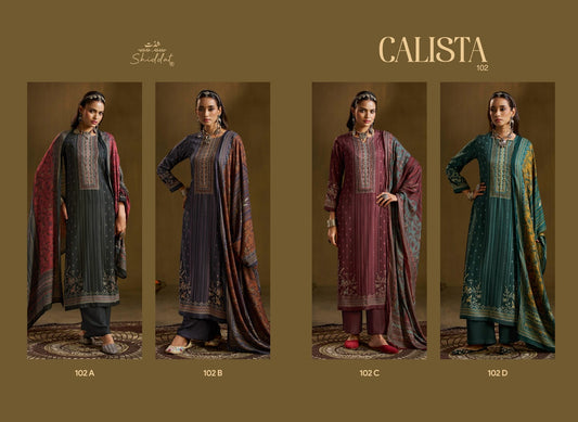 Calista 102 Shiddat Viscose Pashmina Suits Wholesaler