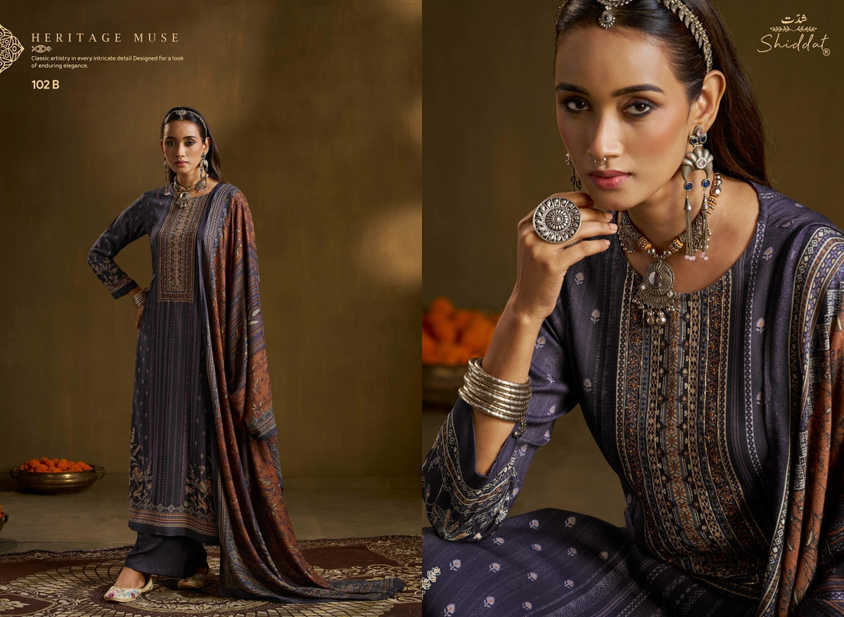 Calista 102 Shiddat Viscose Pashmina Suits Wholesaler