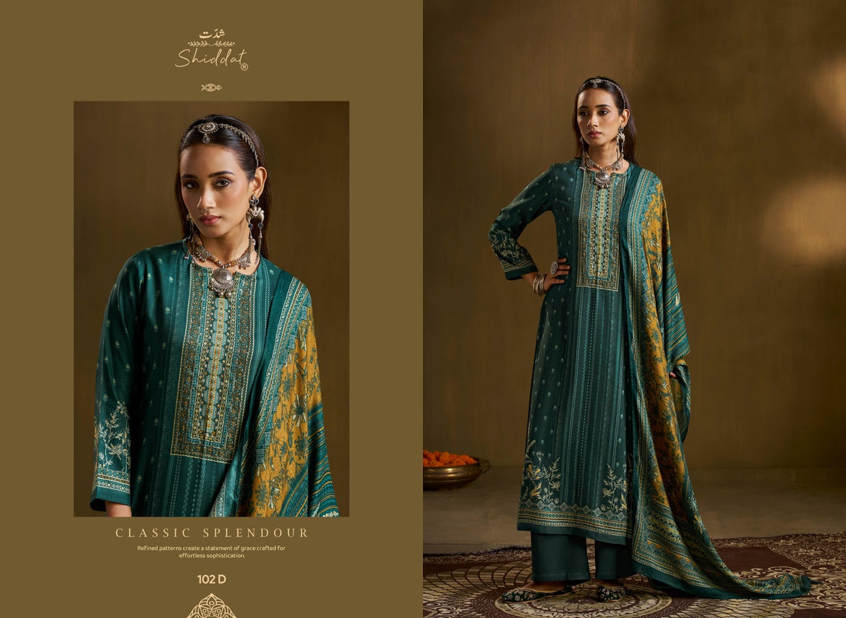Calista 102 Shiddat Viscose Pashmina Suits Wholesaler