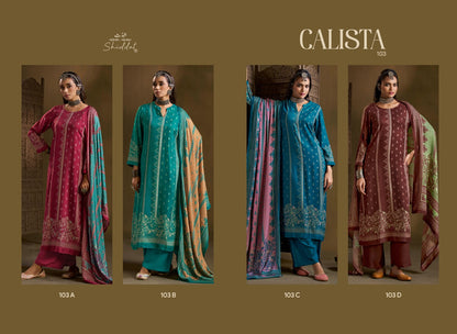 Calista 103 Shiddat Viscose Pashmina Suits Supplier India