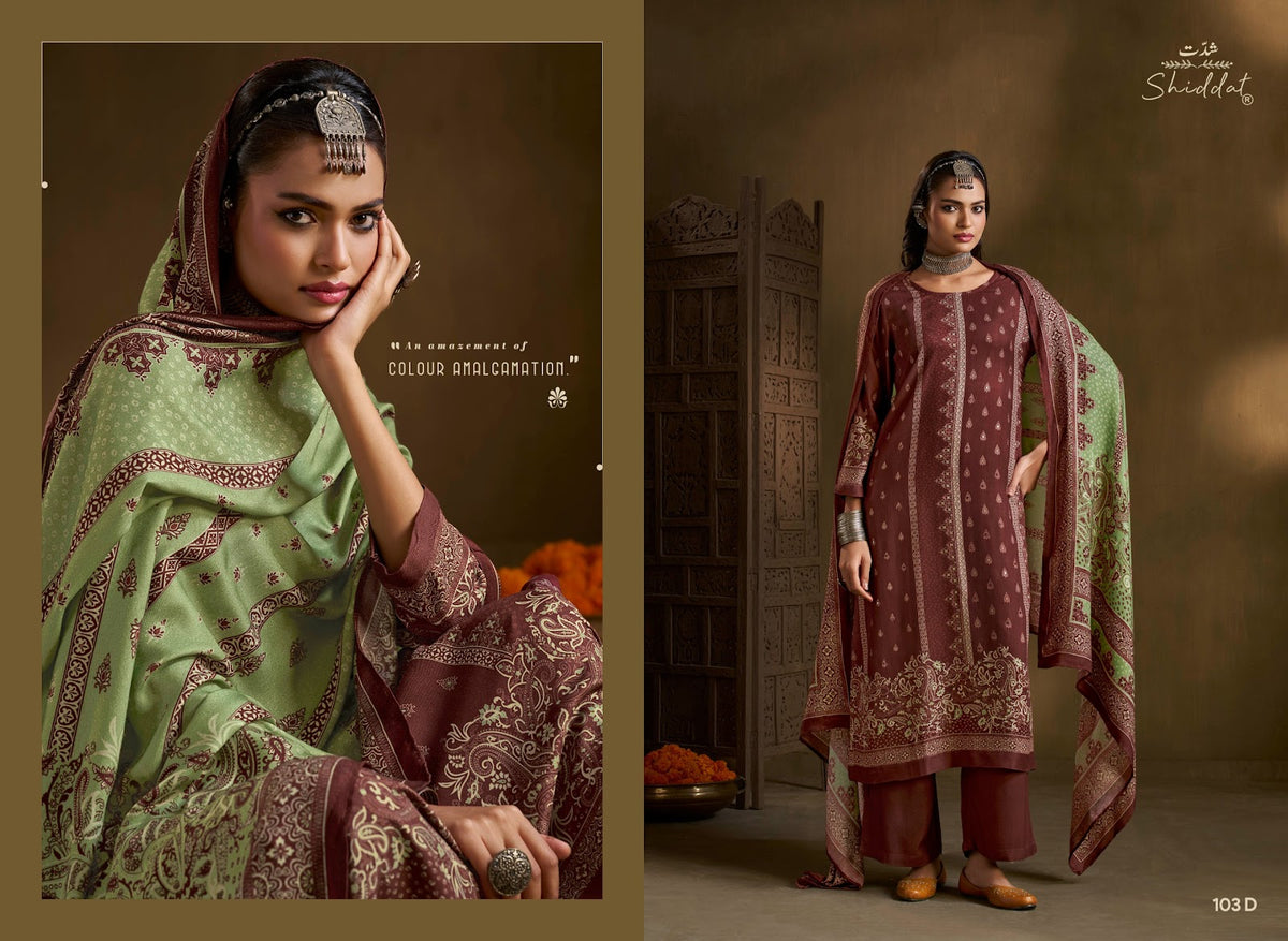 Calista 103 Shiddat Viscose Pashmina Suits Supplier India
