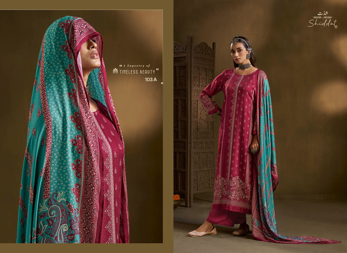 Calista 103 Shiddat Viscose Pashmina Suits Supplier India