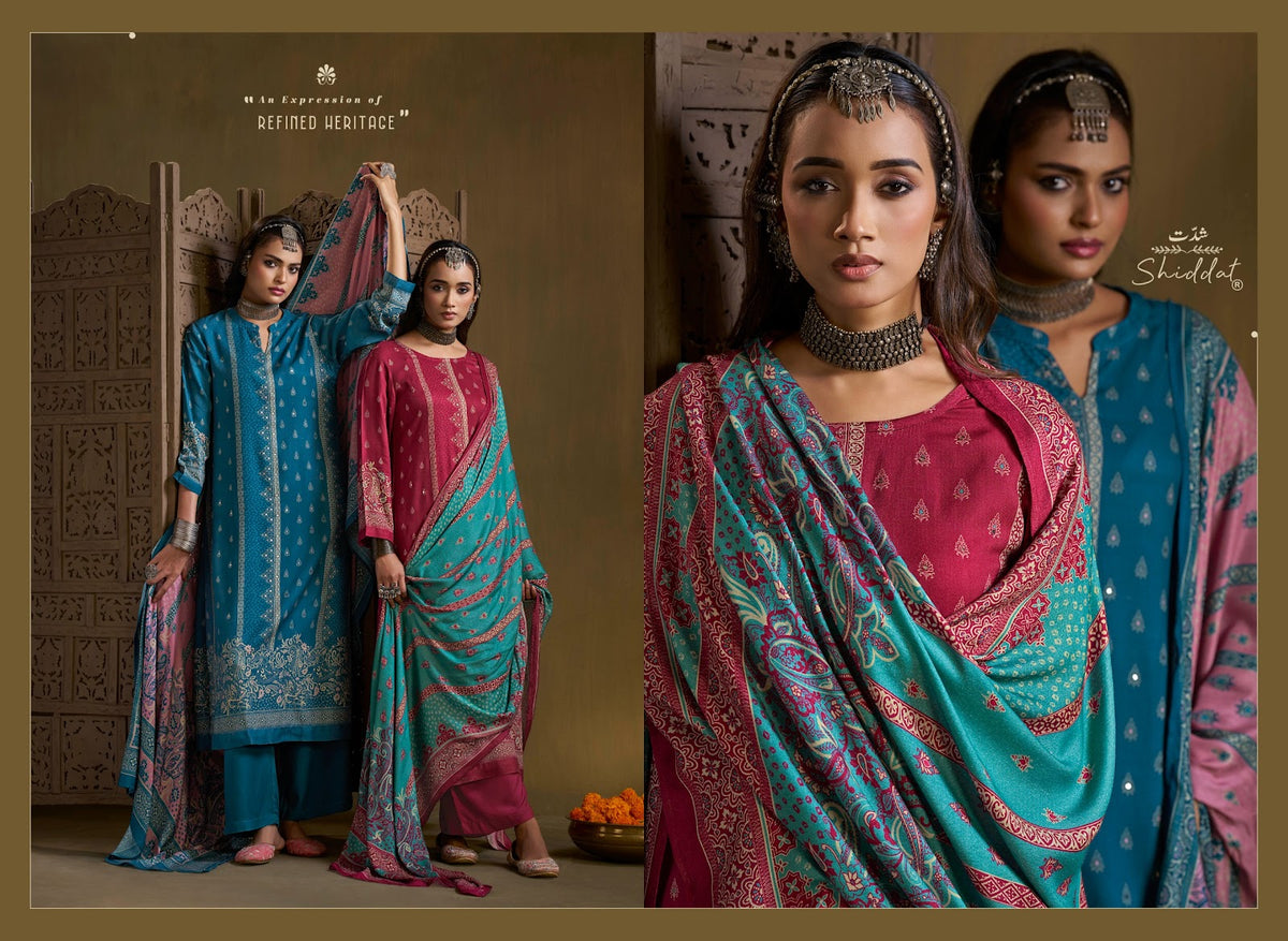 Calista 103 Shiddat Viscose Pashmina Suits Supplier India