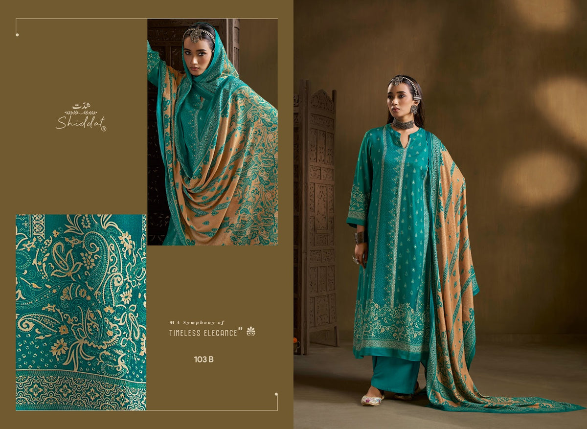 Calista 103 Shiddat Viscose Pashmina Suits Supplier India