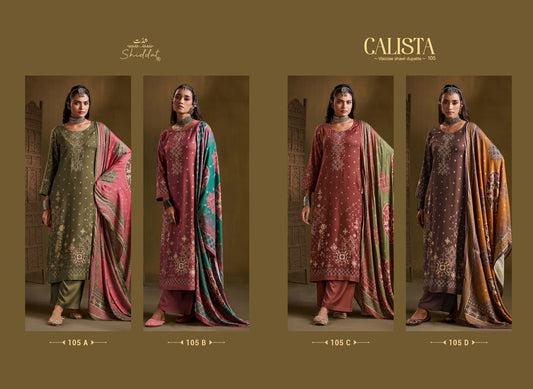 Calista 105 Shiddat Viscose Pashmina Suits Manufacturer India