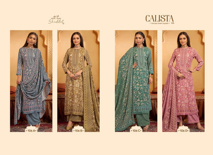 Calista 106 Shiddat Viscose Pashmina Suits Wholesale Price