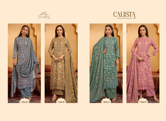 Calista 106 Shiddat Viscose Pashmina Suits Wholesale Price