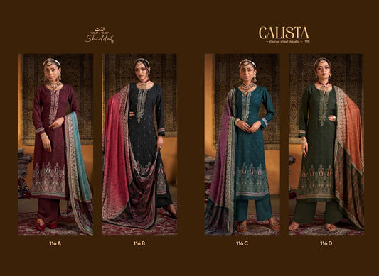 Calista 116 Shiddat Viscose Pashmina Suits Wholesale Price