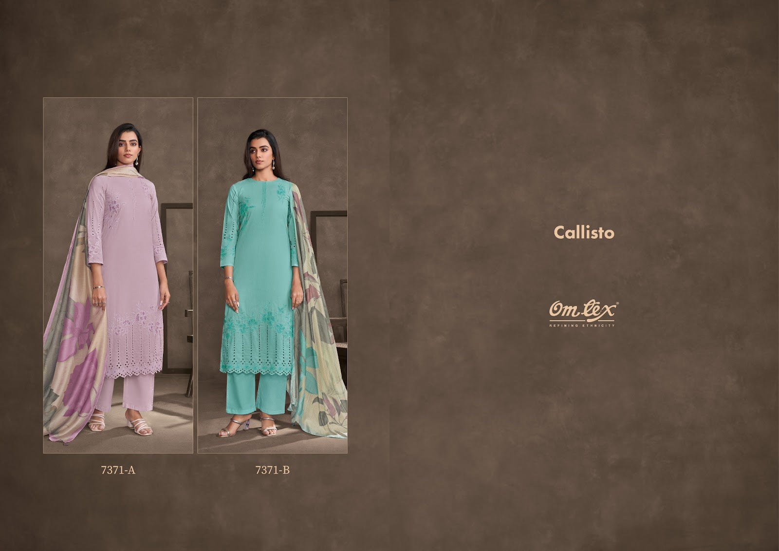 Callisto Omtex Lawn Pant Style Suits Supplier Gujarat