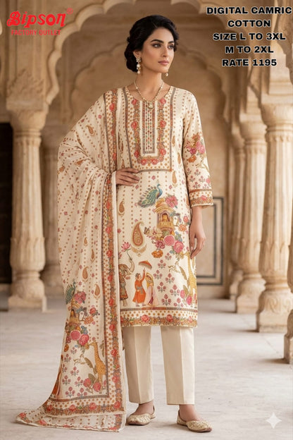 Cambric Cotton 0306 Bipson Prints Readymade Pant Style Suits Wholesale